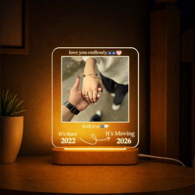 Personalized Still Us Love Story Acrylic Light Anniversary & Relationship Journey Picture Frame Lamp Couples Gift for Valentines, Long Distance, Engagements & Anniversaries